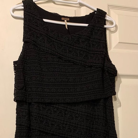 Temperance Black Sleeveless Sheath Dress Stretch Layered Lace Size XL - Picture 1 of 3